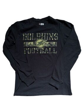 Miami Dolphins NFL Black Camo Long-Sleeve Football Tee